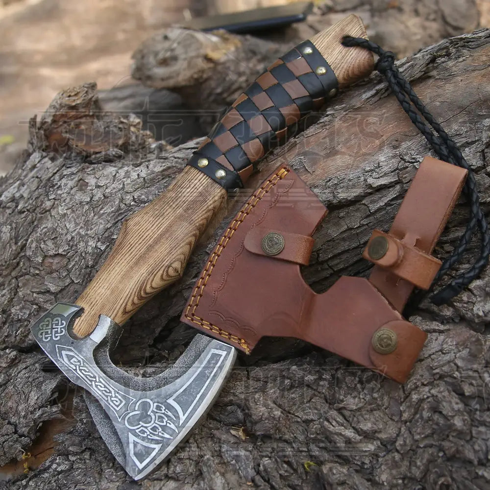 Small Forged Carbon Steel Axe With Ash Wood Shaft - Viking 3549-14 Axe
