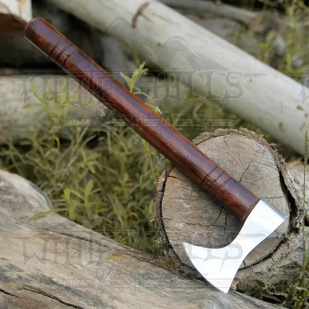 Small Forged Carbon Steel Axe With Rose Wood Shaft - Viking X-103 Axe