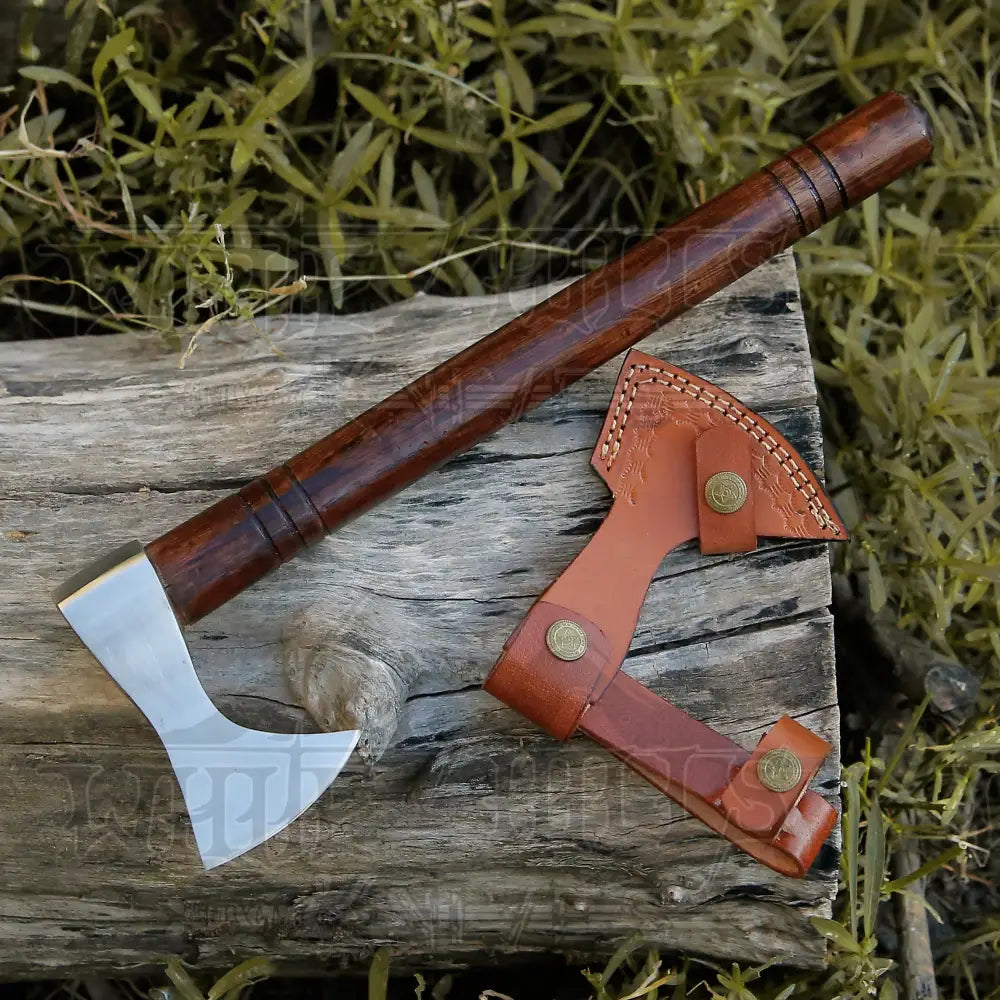 Small Forged Carbon Steel Axe With Rose Wood Shaft - Viking X-103 Axe