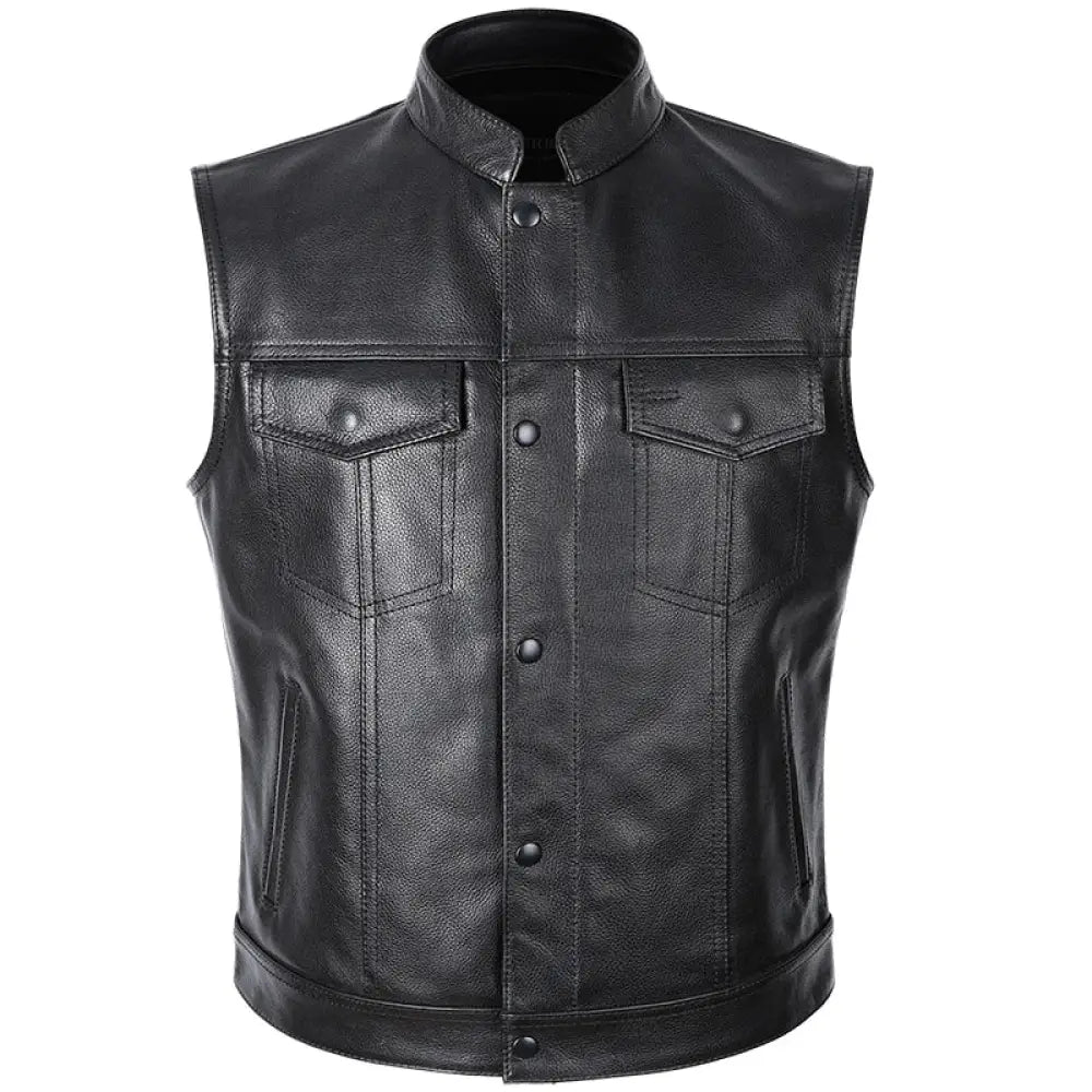 Sons of Anarchy knives Classical Motorcycle Cowhide Leather Vest ...