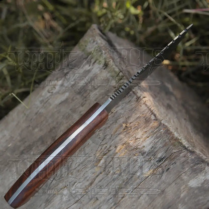 Tracker Knife - Hand Forged Damascus Steel Hunting Wood Handle