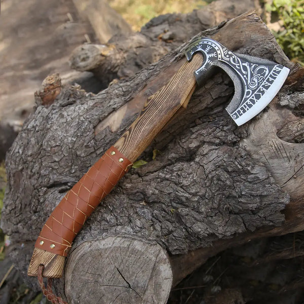 viking-axe-with-dark-wood-