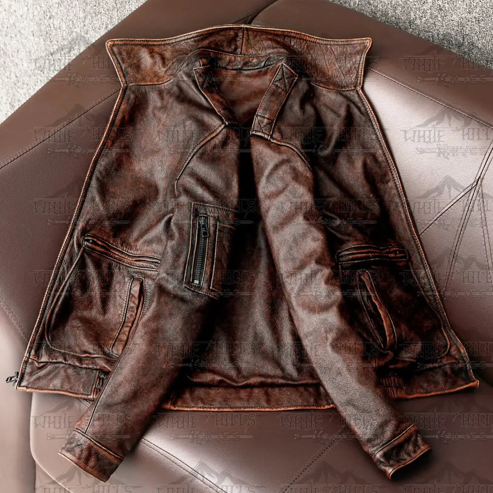 Genuine Cow Leather Jackets Men | Genuine Leather Men Jacket Spring | Cowhide  Jacket - Genuine Leather - Aliexpress